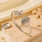 Starfish Seashell Ocean Marine Bypass Open Cuff Bracelet