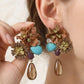 Bohemian Mixed Media Floral Drop Earrings