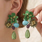 Bohemian Mixed Media Floral Drop Earrings
