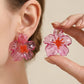 Translucent Sculpted Floral Stud Earrings