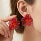 Translucent Sculpted Floral Stud Earrings