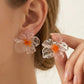 Translucent Sculpted Floral Stud Earrings