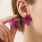 Translucent Sculpted Floral Stud Earrings