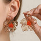 Translucent Sculpted Floral Stud Earrings