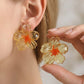 Translucent Sculpted Floral Stud Earrings