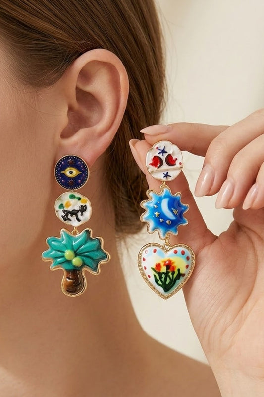 Mismatched Bohemian Statement Drop Earrings