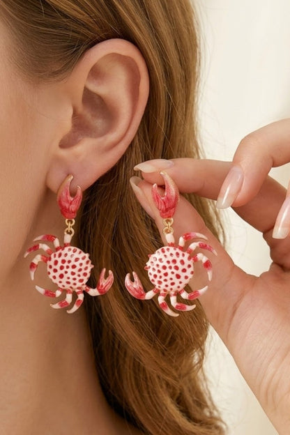 Novelty Crab Statement Earrings