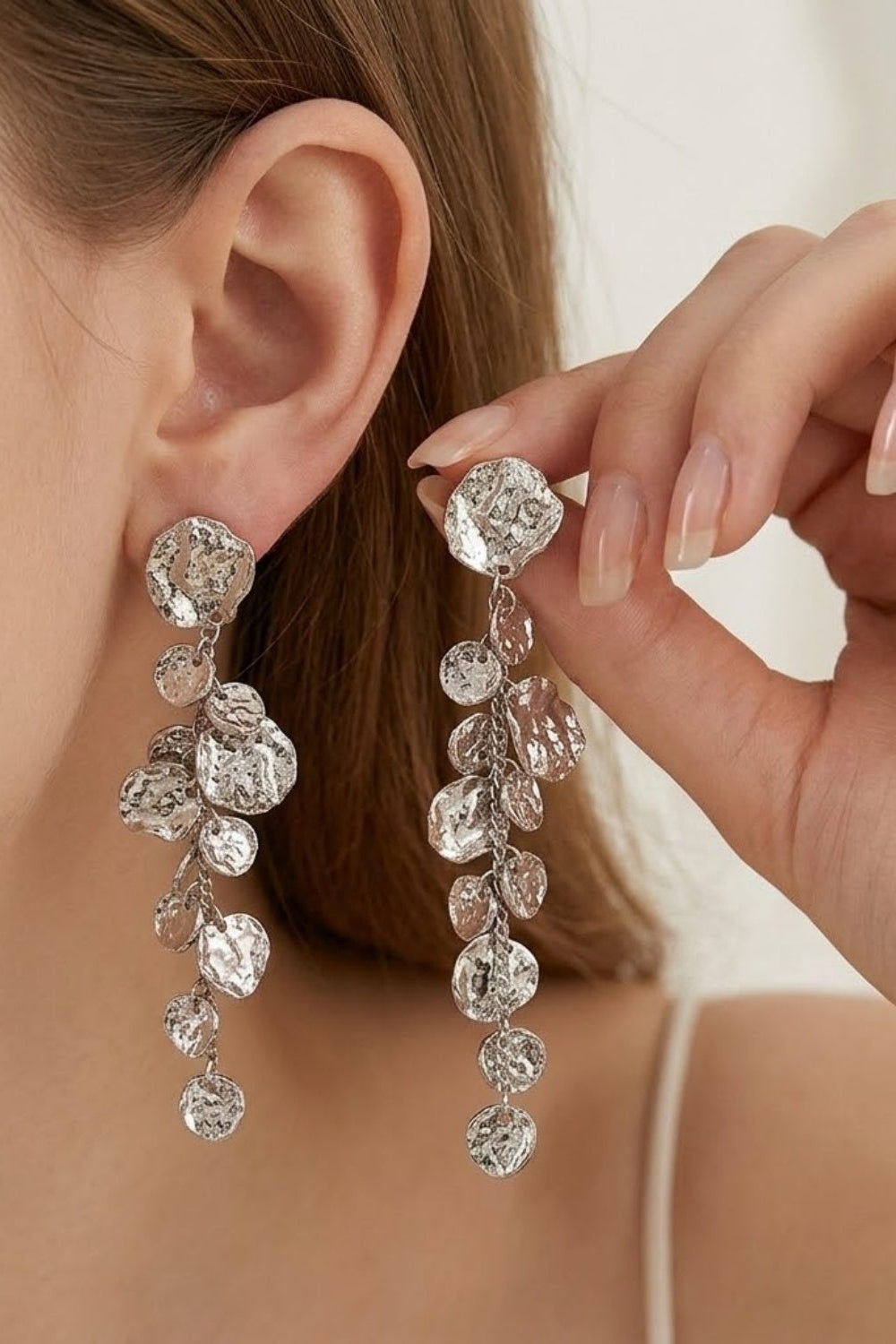 Long Textured Prom Earrings