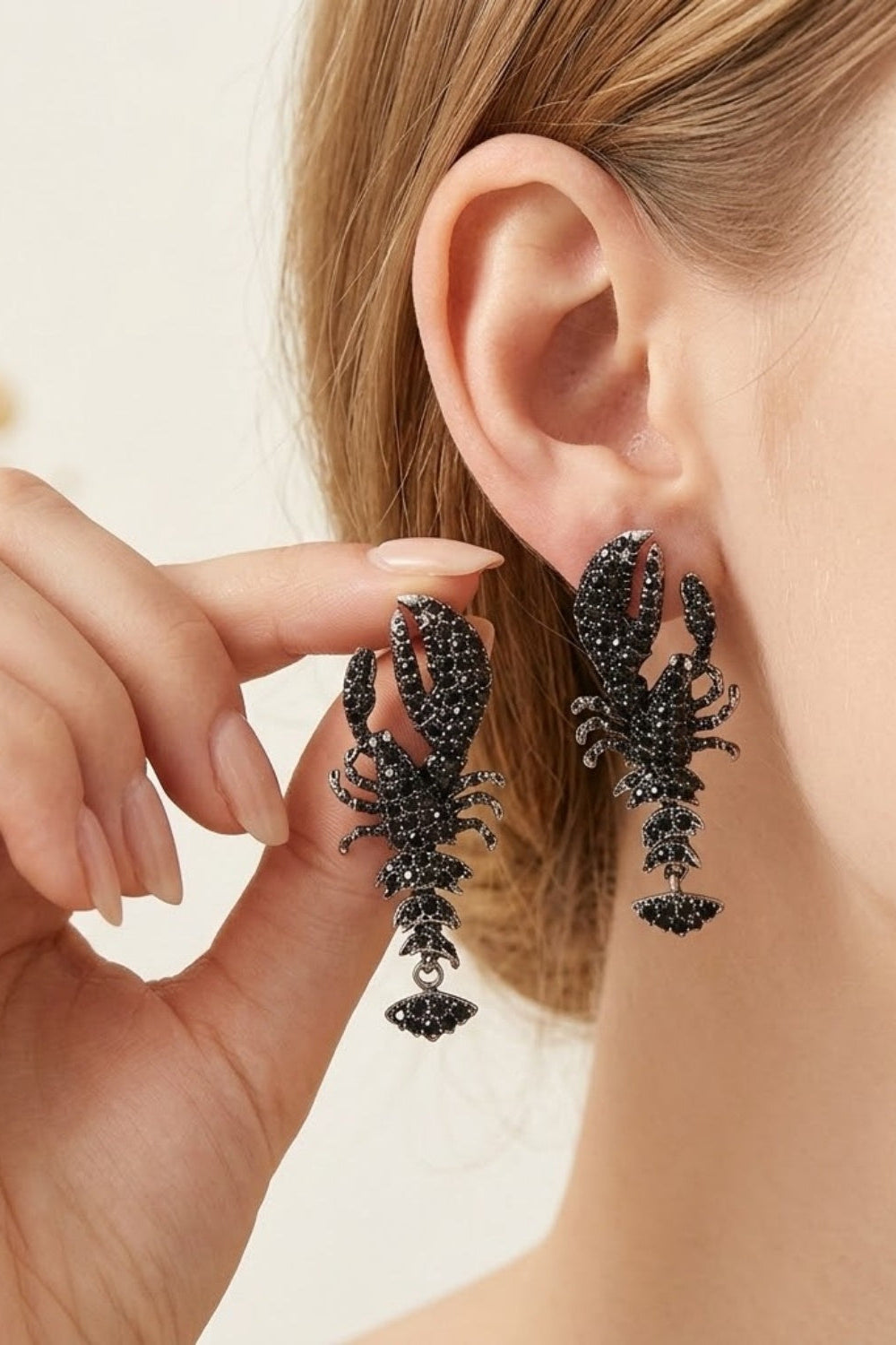 Quirky Beaded Lobster Prom Earrings