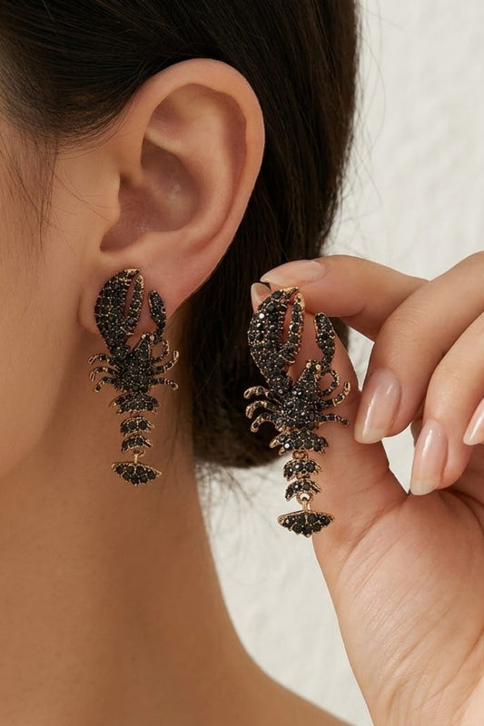 Quirky Beaded Lobster Prom Earrings
