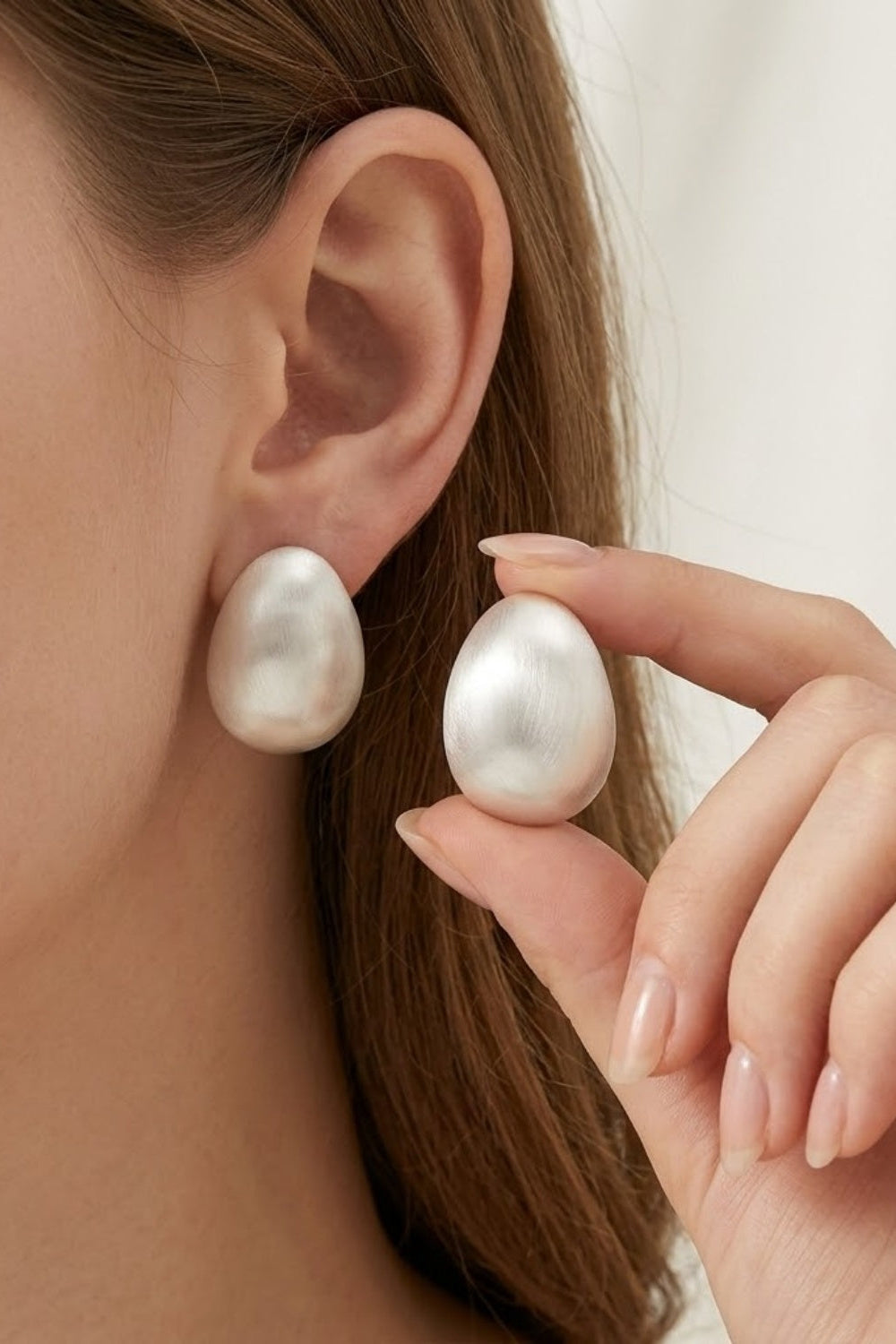Matte Teardrop Prom Studs