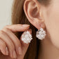 Pearl Cluster Hoop Prom Earrings