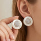 Textured Pearl Button Prom Studs