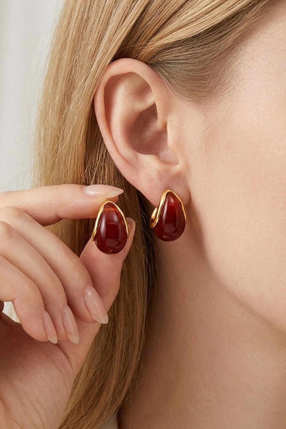Chunky Mixed Material Hoop Earrings