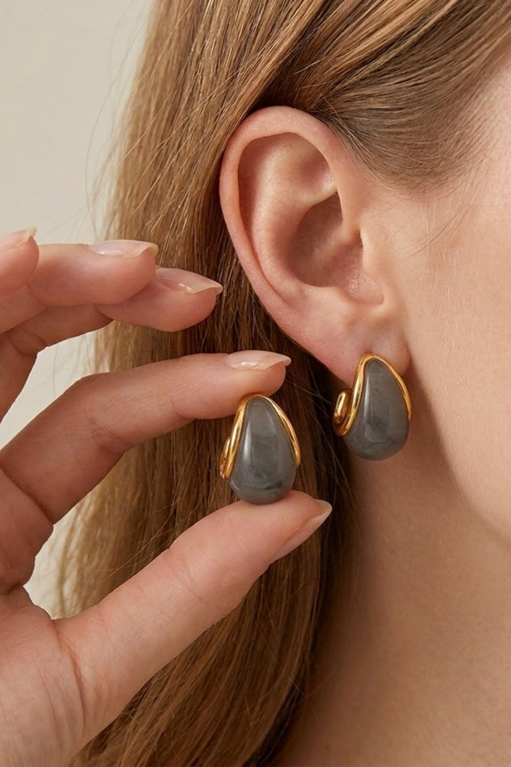 Chunky Mixed Material Hoop Earrings