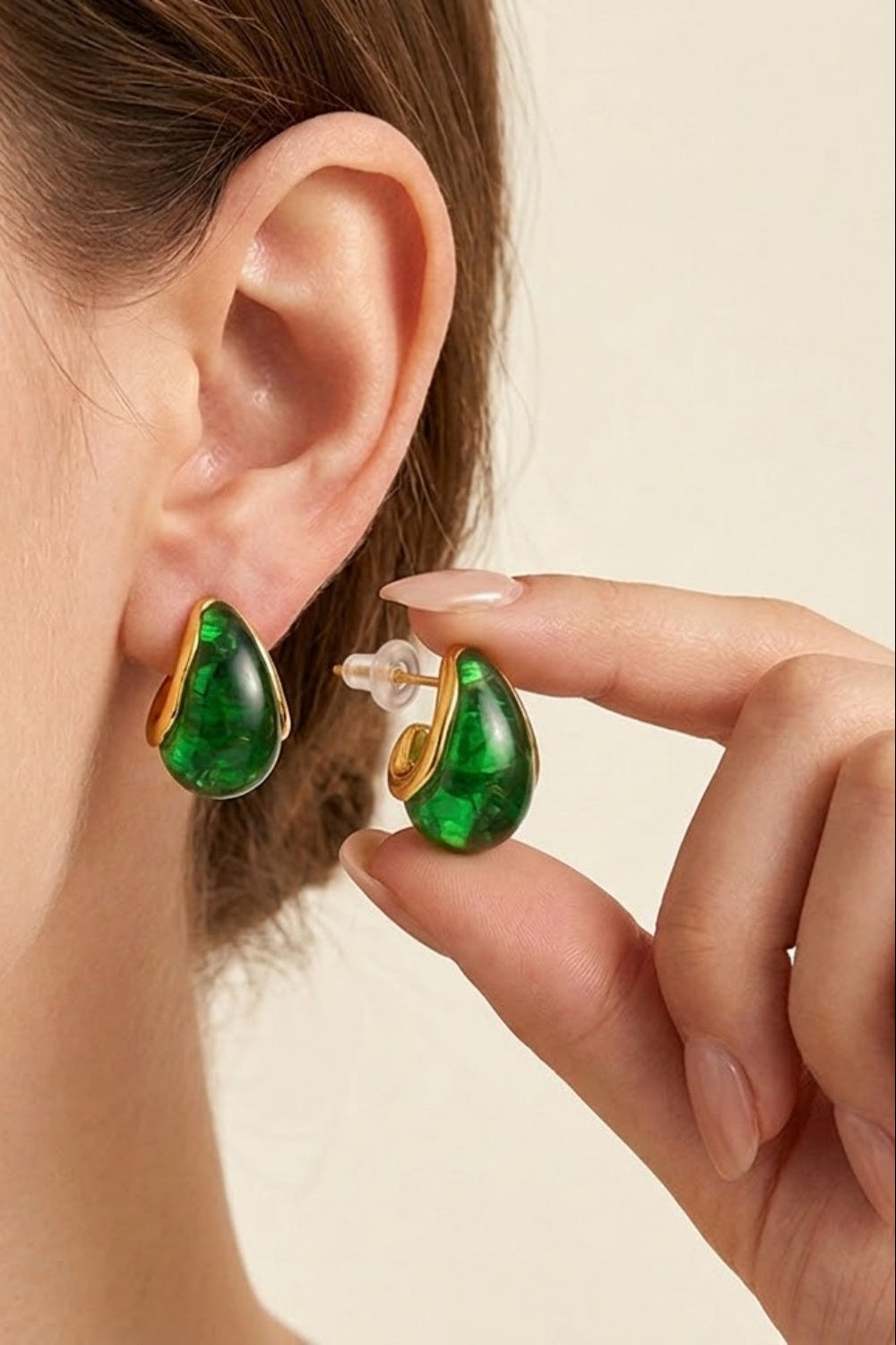 Chunky Mixed Material Hoop Earrings