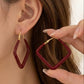 Burgundy Enamel Hoop Earrings