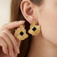 Gold Sunburst Stone Studs