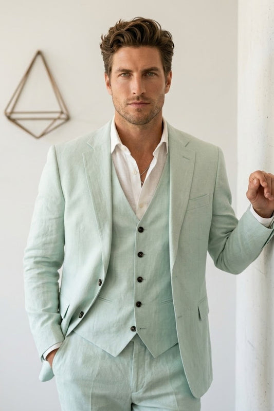 Mint Green Slim Fit Wedding Suit