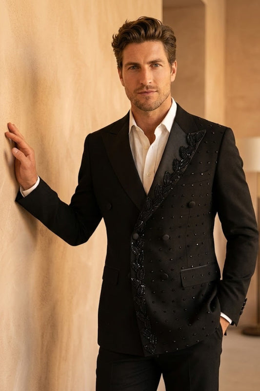 Black Slim Fit Prom Suit