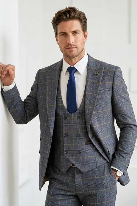 Dusty Blue Modern Fit Prom Suit
