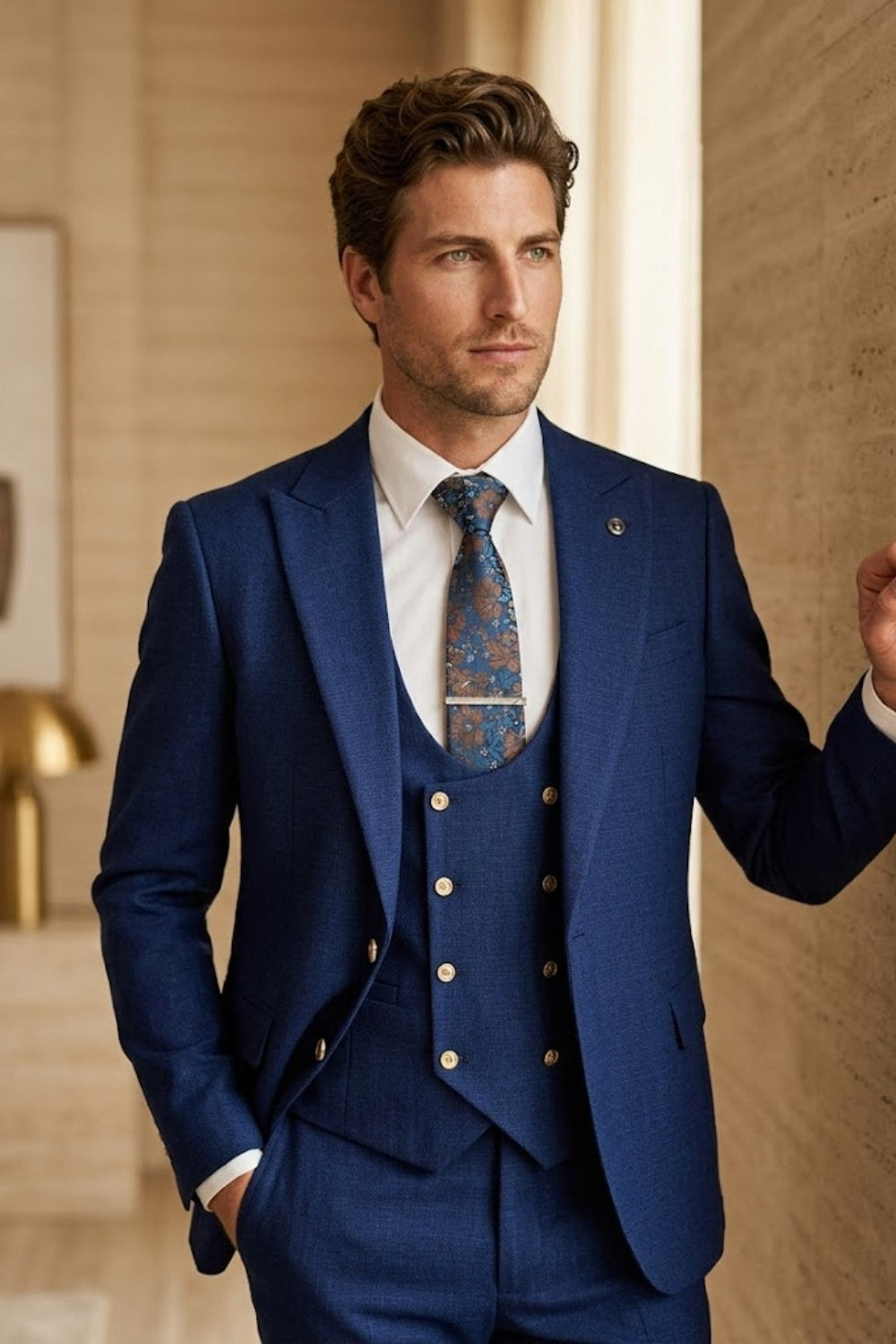 Royal Blue Slim Fit Wedding Suit