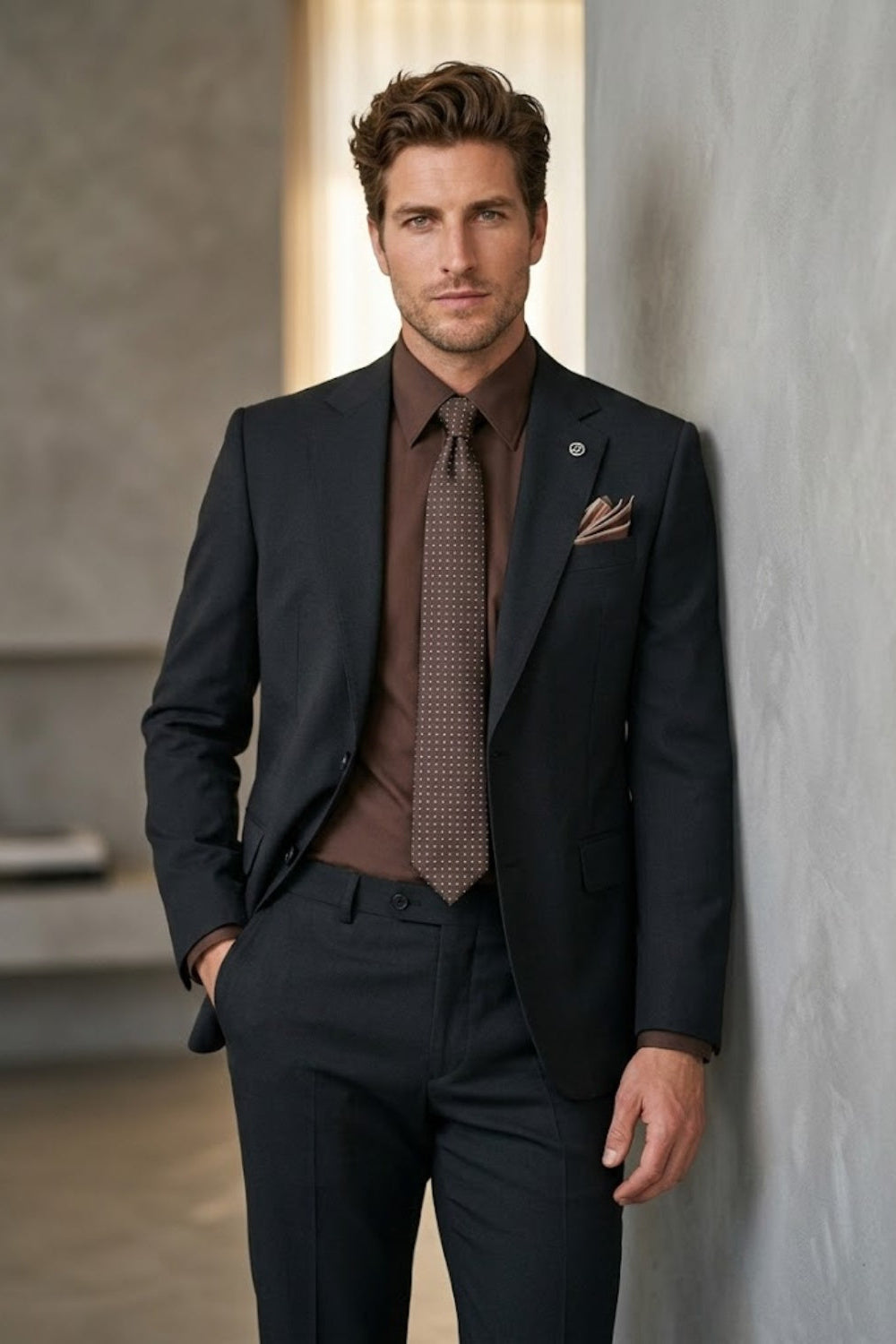 Black Fit Slim Prom Suit