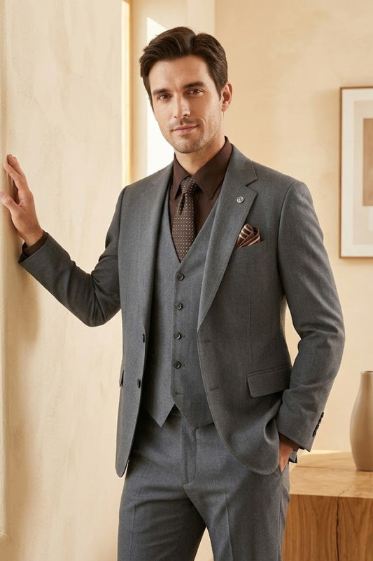 Grey Refined Fit Gala Suit