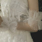 Sheer Polka Dot Fingerless Wedding Gloves with Ruffles