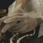 Sheer Short Wedding Gloves with Bowknot