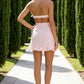 Blush Pink Sheath Strapless Homecoming Dress with Bow