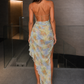Pastel Sheath Strapless Long Prom Dress with Side Slit